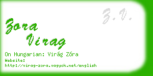 zora virag business card